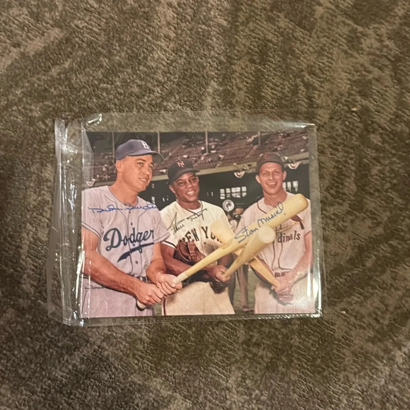 Willie Mays duke snider Stan Musial signed photo - Picture 1 of 1